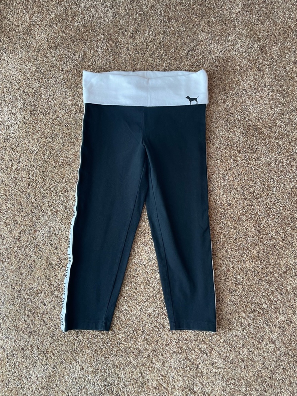 Victoria’s Secret PINK Yoga Foldover Waistband  Capri Pants
